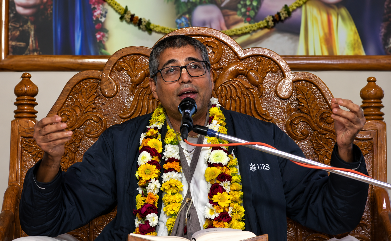 H.G. Damodar Vamsidhari Prabhu speaking at ISKCON Vrindavan